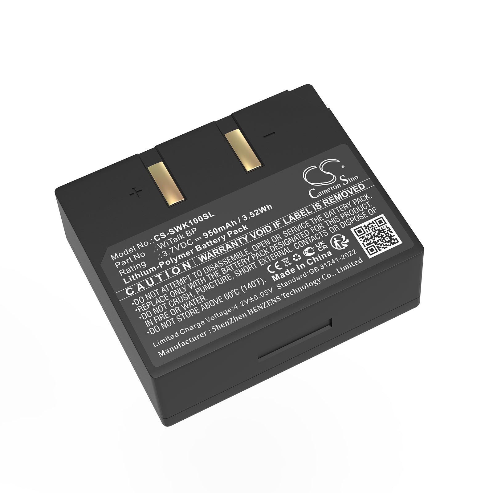 CS-SWK100SL Replacement Battery – Compatible with Hub Intercom Base Station, SRH remote headsets, WiTalk DRH, WiTalk Wireless Intercom Heads, WiTalk-WT9S, WT5S