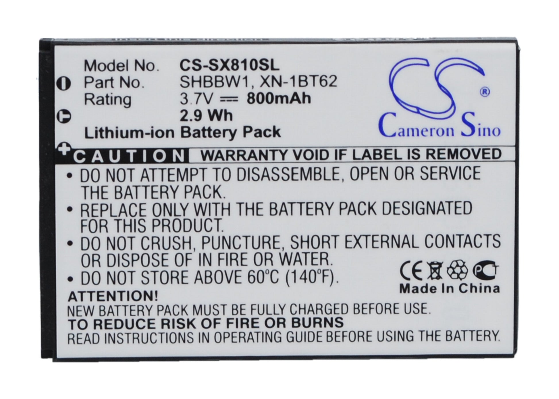 3.7V 650mAh Li-ion Mobile/SmartPhone Battery for SoftBank