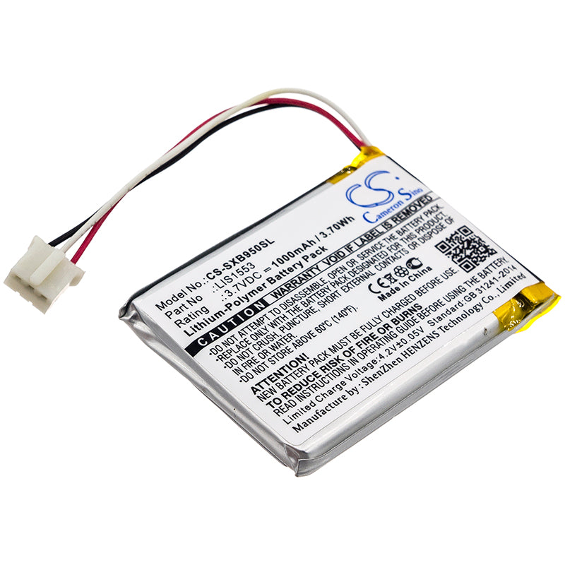 3.7V 1000mAh/3.70Wh Li-Polymer Wireless Headset Battery for Sony
