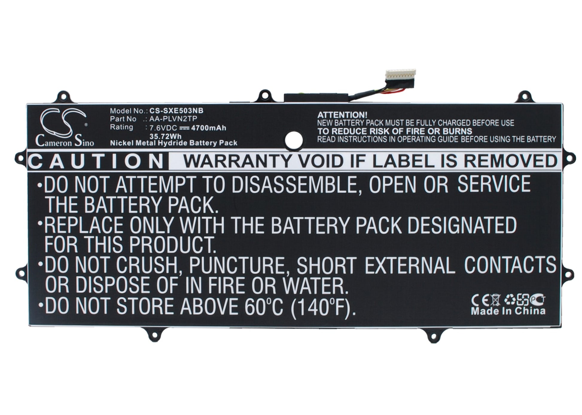 7.6V 4700mAh/35.72Wh Li-Polymer Notebook/Laptop Battery for Samsung