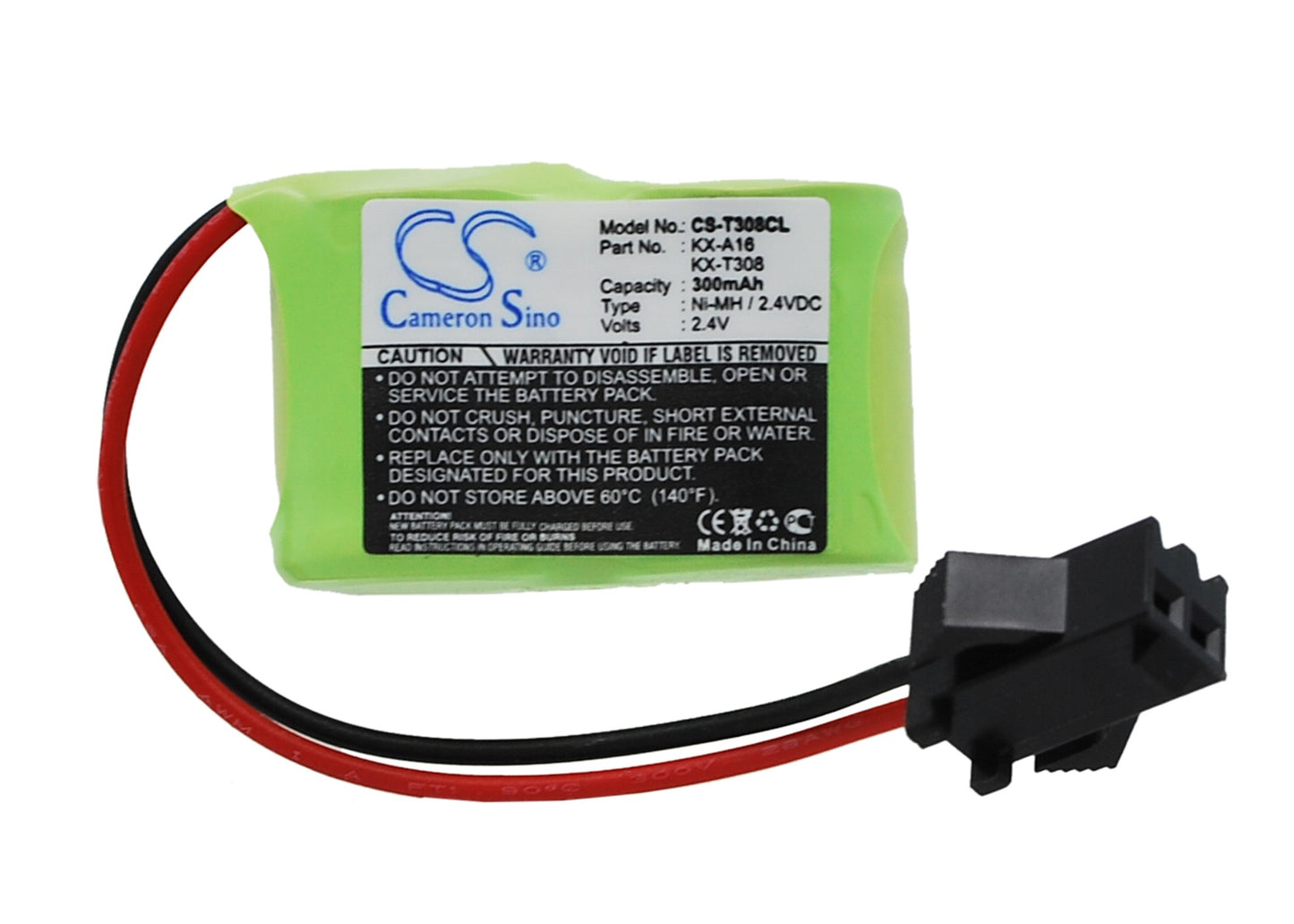 2.4V 300mAh/0.72Wh Ni-MH Cordless Phone Battery for Panasonic