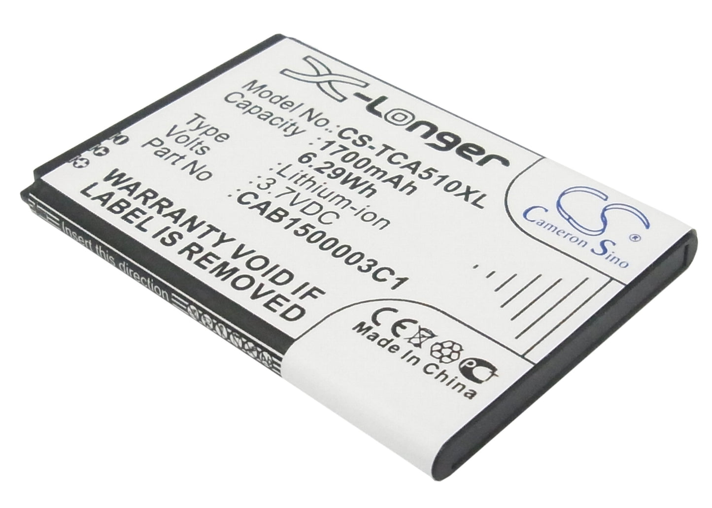 3.7V 1700mAh/6.29Wh Li-ion Mobile/SmartPhone Battery for TCL