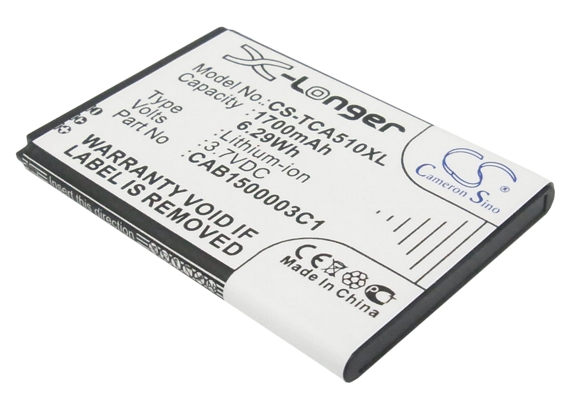 3.7V 1700mAh/6.29Wh Li-ion Mobile/SmartPhone Battery for TCL