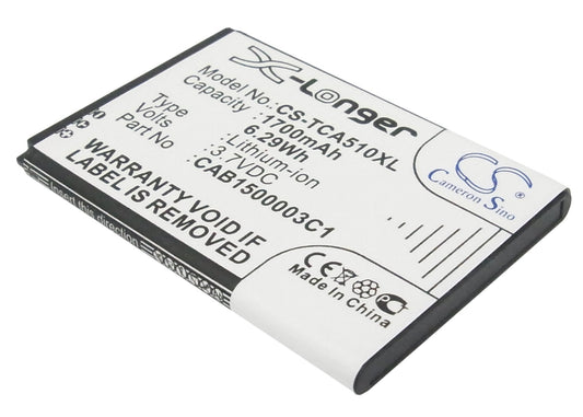 3.7V 1700mAh/6.29Wh Li-ion Mobile/SmartPhone Battery for TCL