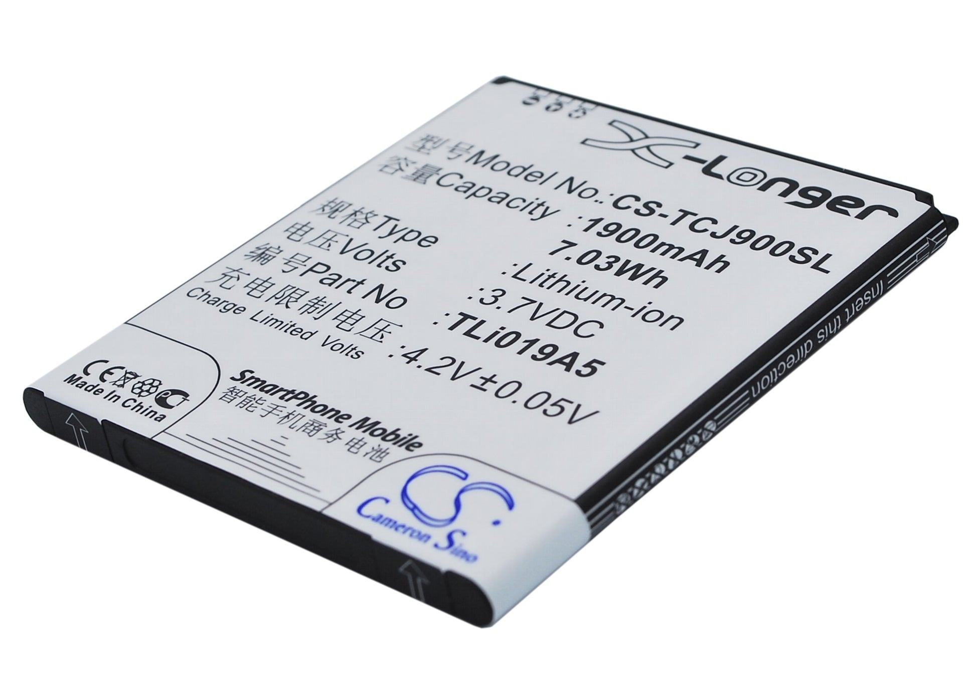 3.7VV 1900mAh/7.03Wh Li-ion Mobile/SmartPhone Battery for Alcatel
