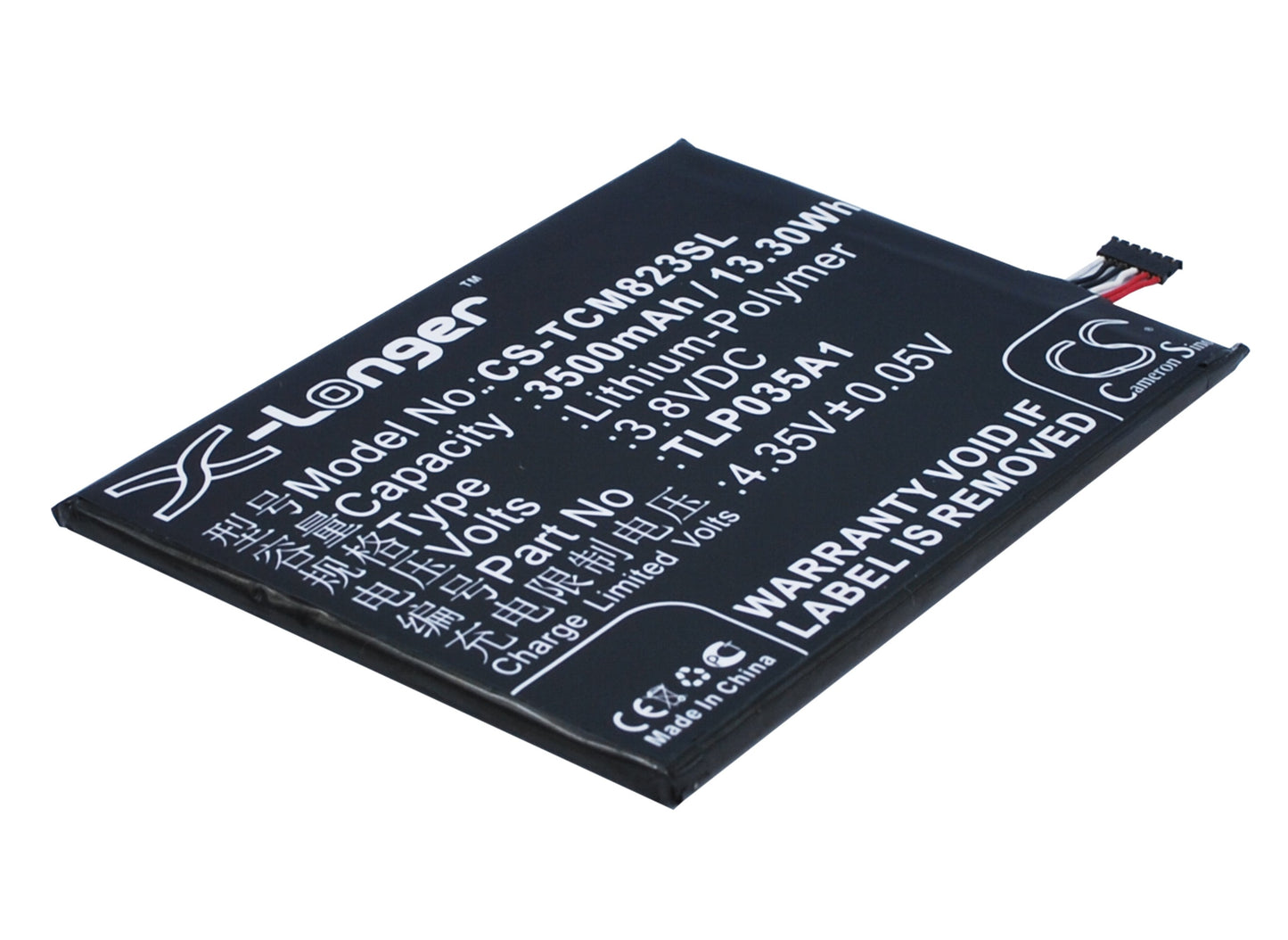 3.8V 3500mAh/13.30Wh Li-Polymer Mobile/SmartPhone Battery for TCL
