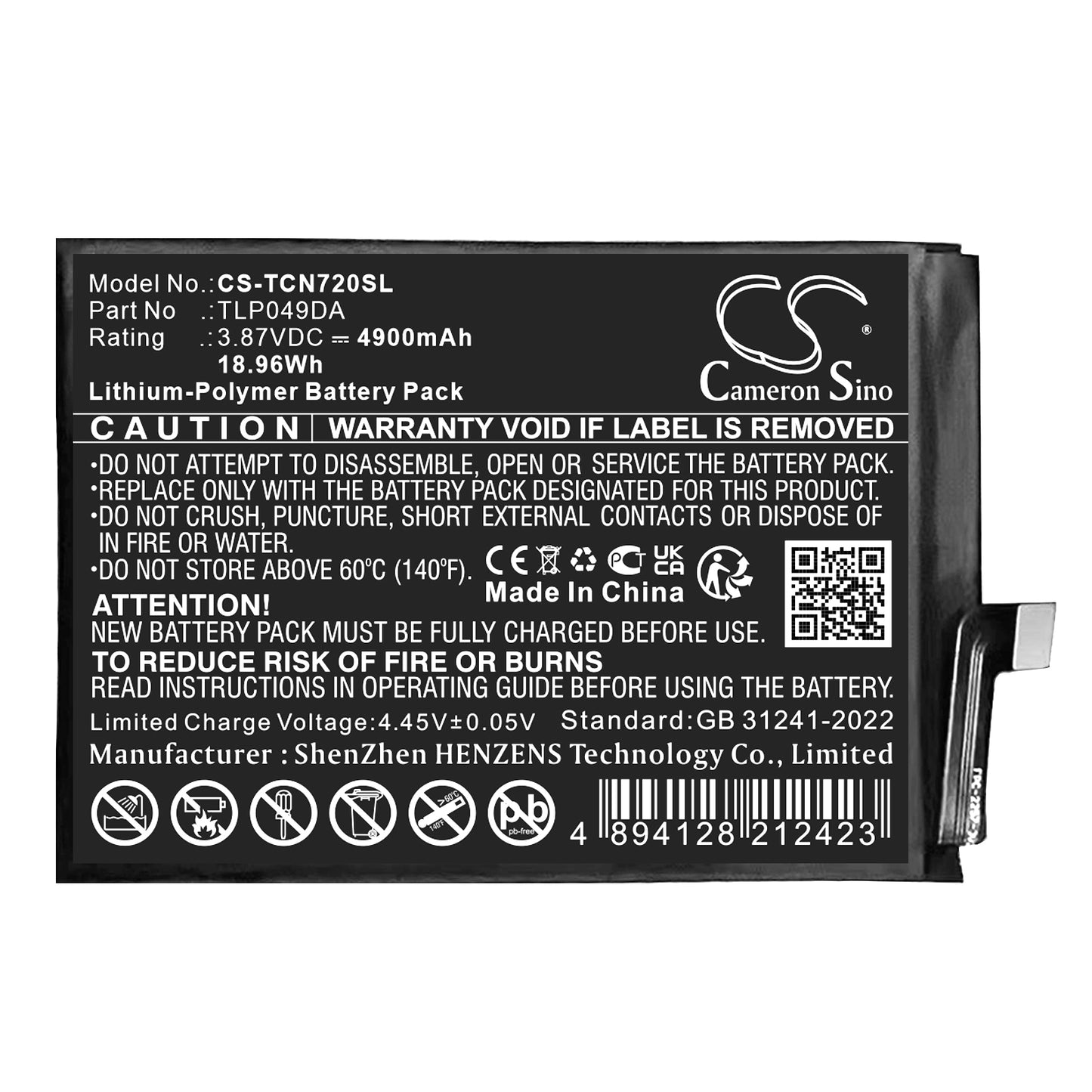 CS-TCN720SL Replacement Battery – Compatible with 50 Pro, NXTPAPER 5G, T702W