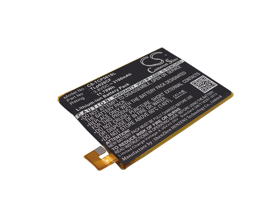 3.8V 3100mAh/11.78Wh Li-Polymer Mobile/SmartPhone Battery for TCL
