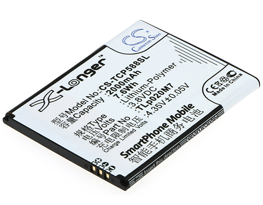 3.8V 2000mAh/7.60Wh Li-Polymer Mobile/SmartPhone Battery for TCL