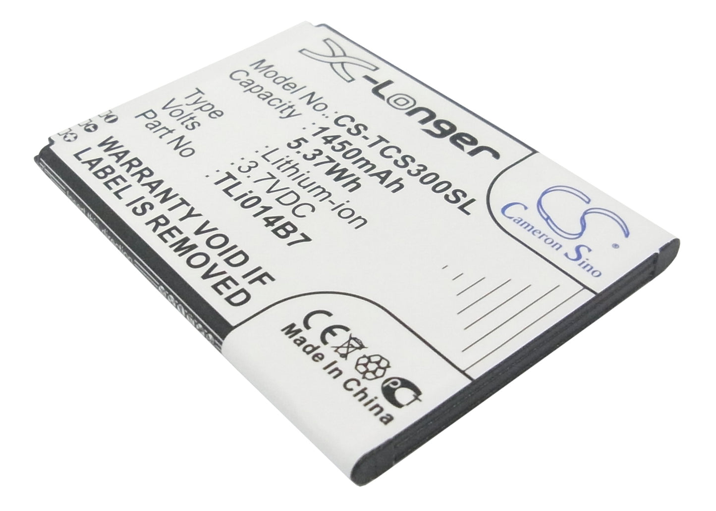 3.7V 1450mAh/5.37Wh Li-ion Mobile/SmartPhone Battery for TCL