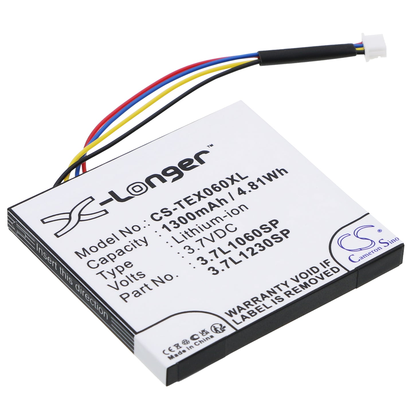 3.7V 1300mAh/4.81Wh Li-ion calculator Battery for Texas Instruments
