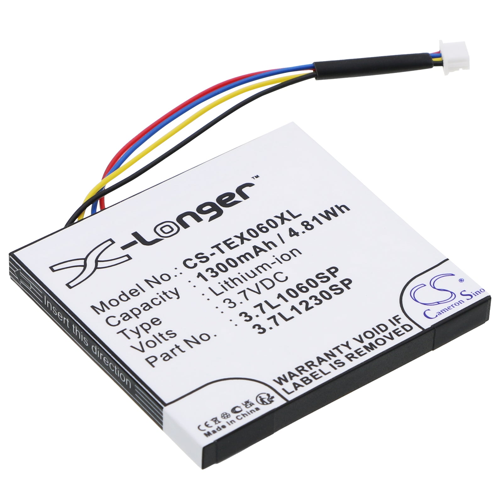 3.7V 1300mAh/4.81Wh Li-ion calculator Battery for Texas Instruments