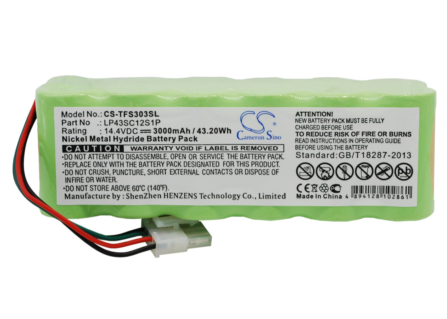 14.4V 3000mAh/43.20Wh Ni-MH Equipment/Survey Battery for Tektronix