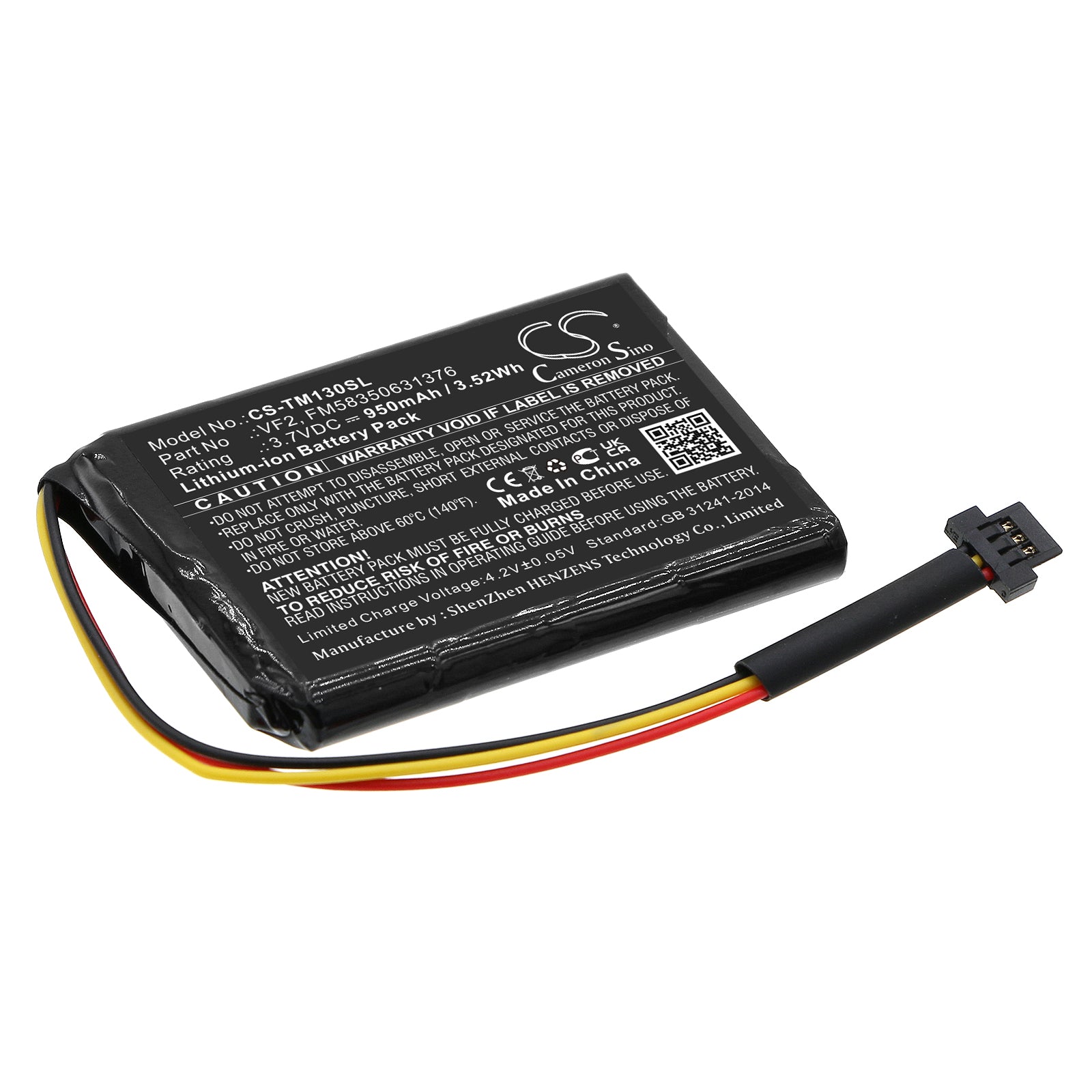 3.7V 950mAh Li-ion GPS/Navigator Battery for TomTom