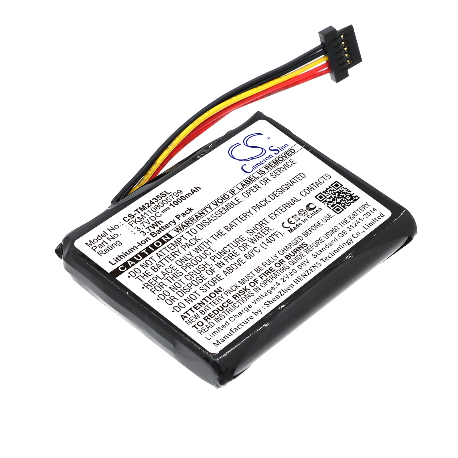 3.7V 1000mAh Li-ion GPS/Navigator Battery for TomTom