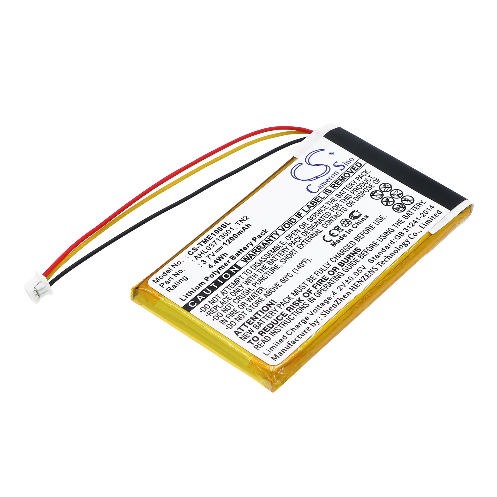 3.7V 1200mAh Li-Polymer GPS/Navigator Battery for TomTom