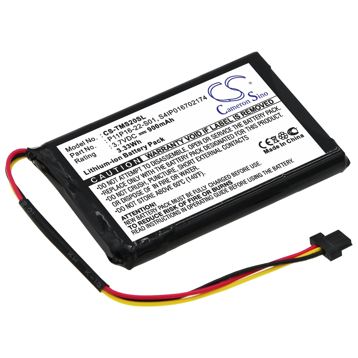 3.7V 900mAh Li-ion GPS/Navigator Battery for TomTom