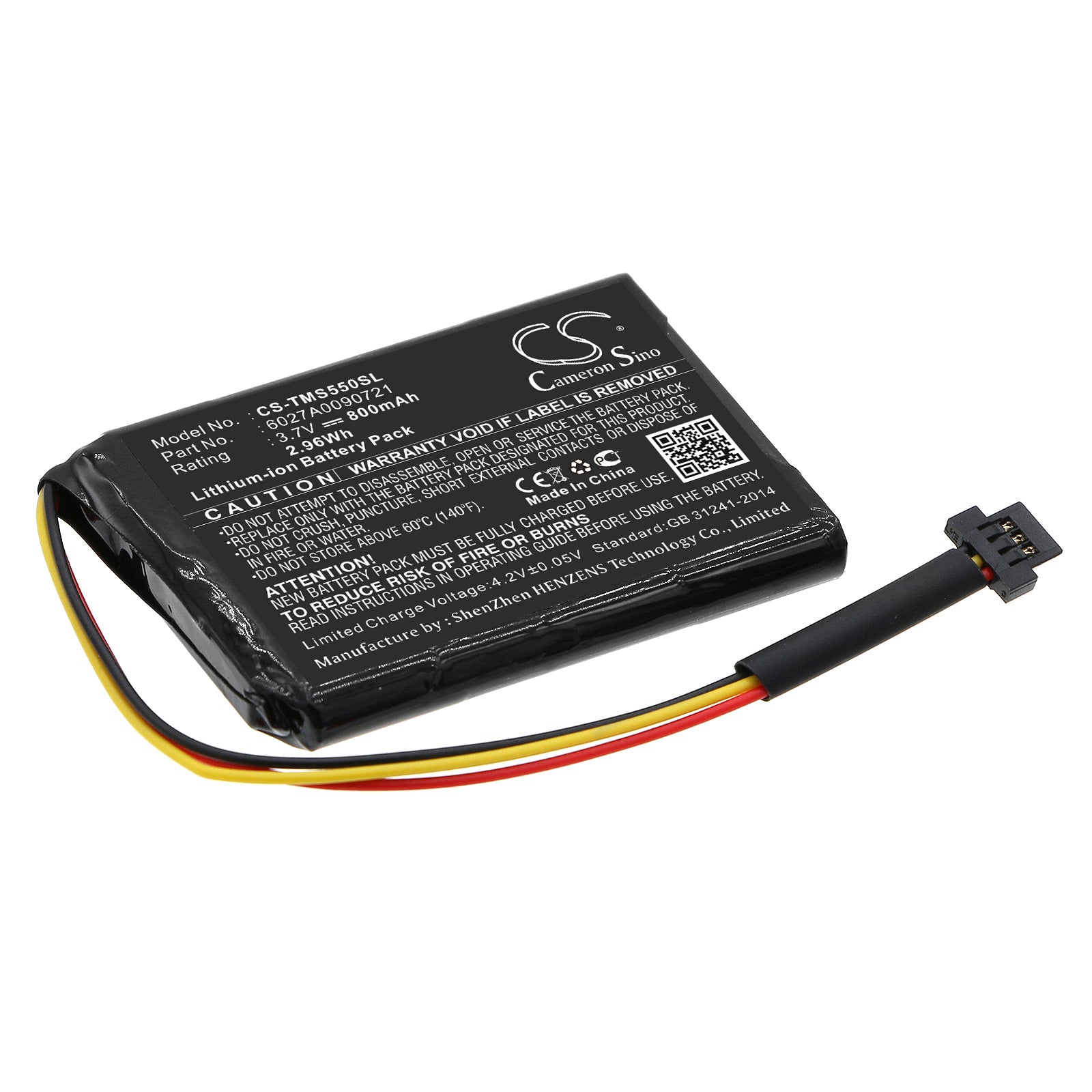 3.7V 800mAh/2.96Wh Li-ion GPS/Navigator Battery for TomTom