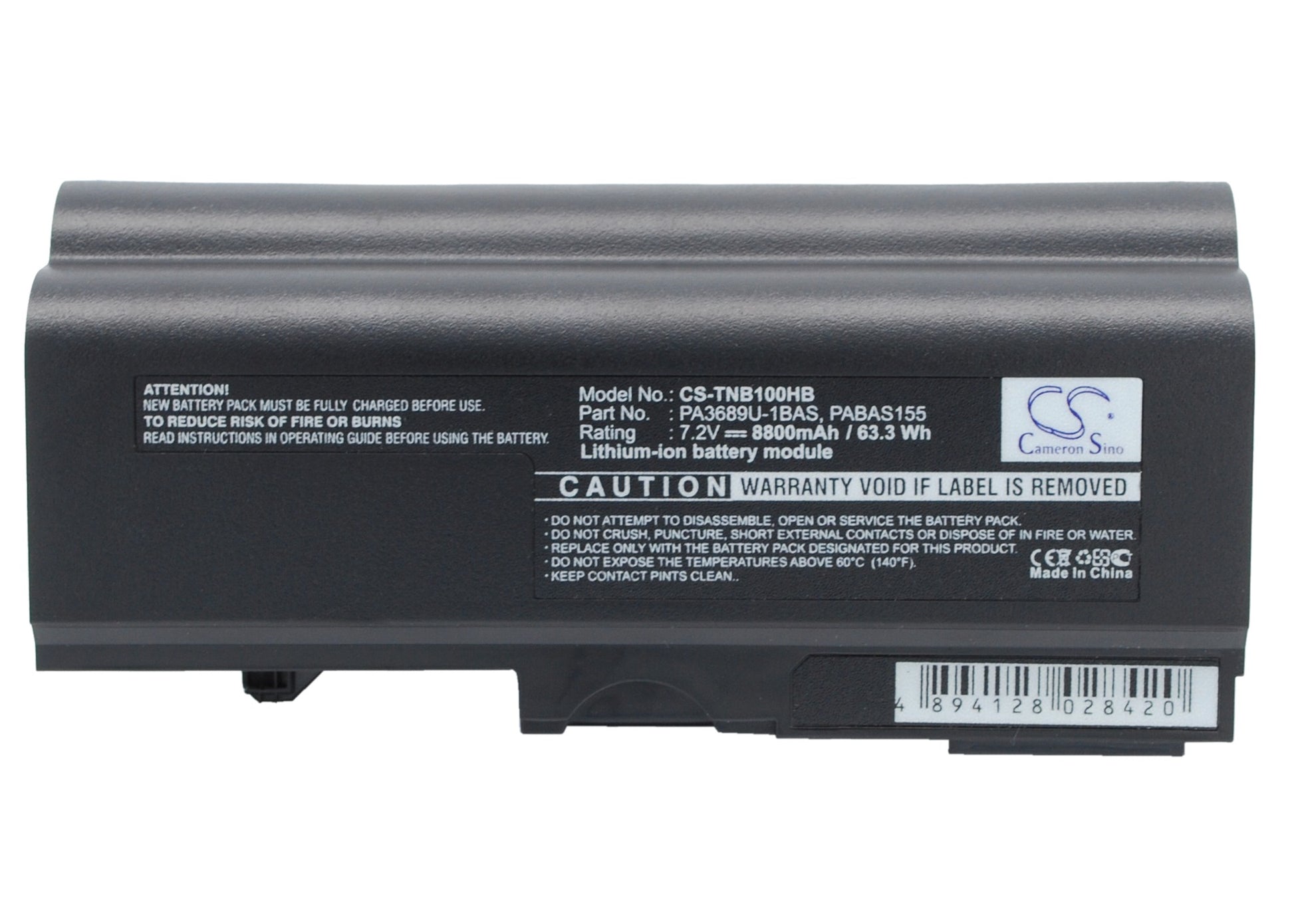 7.2V 8800mAh Li-ion Notebook/Laptop Battery for Toshiba