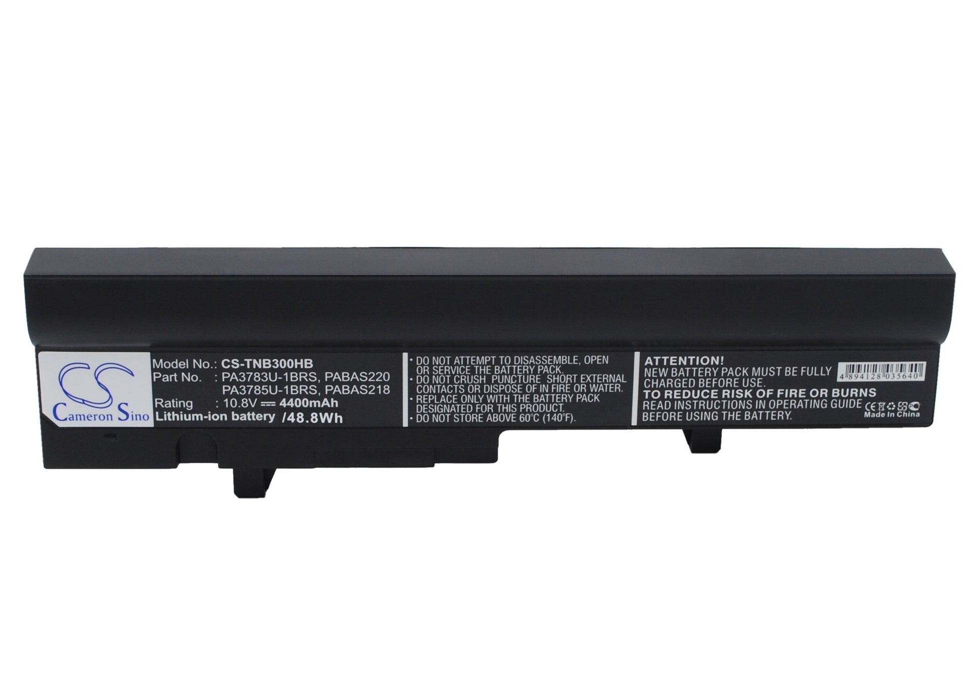10.8V 4400mAh/47.52Wh Li-ion Notebook/Laptop Battery for Toshiba
