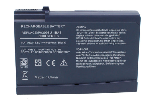 14.8V 4400mAh/65.12Wh Li-ion Notebook/Laptop Battery for Toshiba