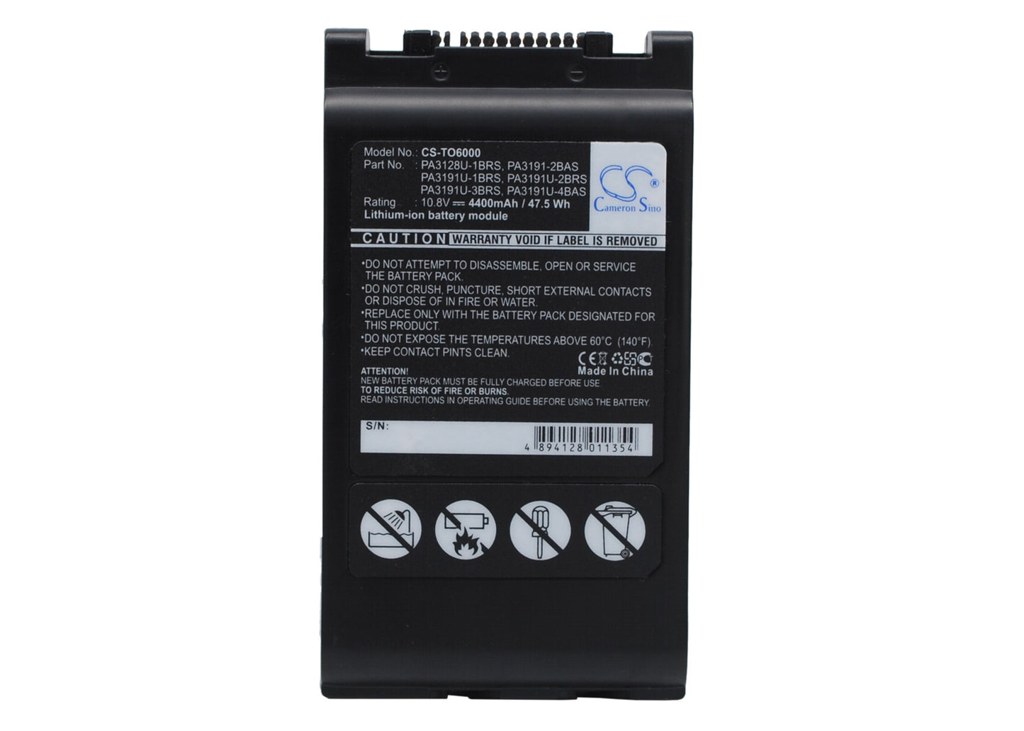 10.8V 4400mAh Li-ion Notebook/Laptop Battery for Toshiba