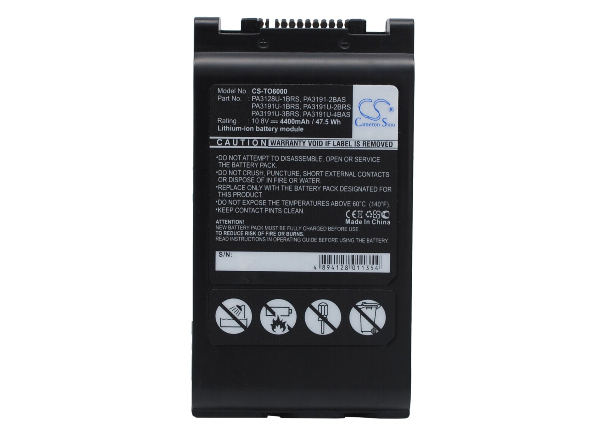 10.8V 4400mAh Li-ion Notebook/Laptop Battery for Toshiba
