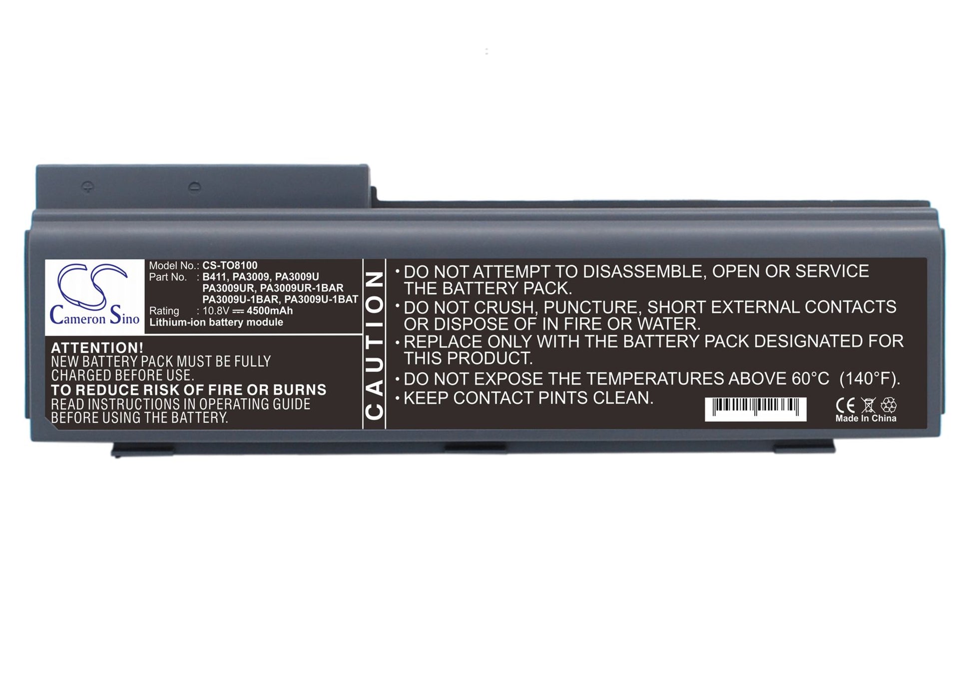 10.8V 4400mAh Li-ion Notebook/Laptop Battery for Toshiba