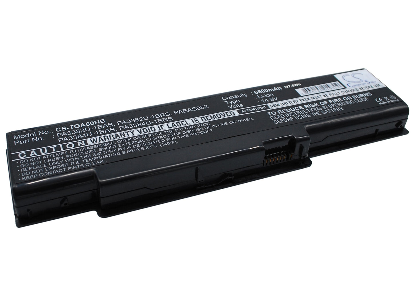 14.8V 6600mAh Li-ion Notebook/Laptop Battery for Toshiba