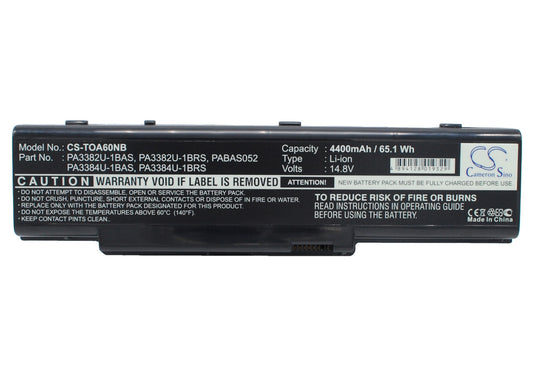 14.8V 4400mAh Li-ion Notebook/Laptop Battery for Toshiba