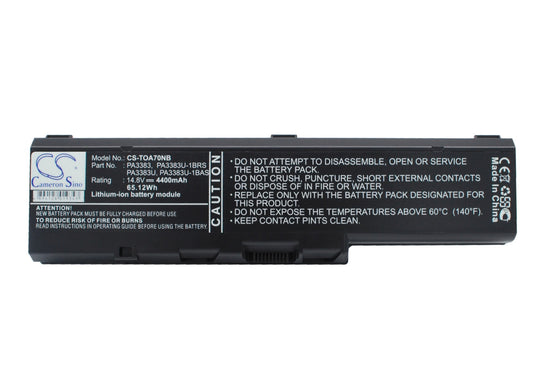 14.8V 4400mAh/65.12Wh Li-ion Notebook/Laptop Battery for Toshiba