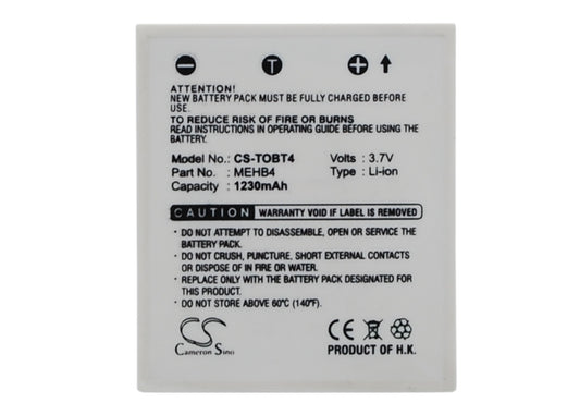 3.7V 1230mAh Li-ion Camera Battery for Toshiba