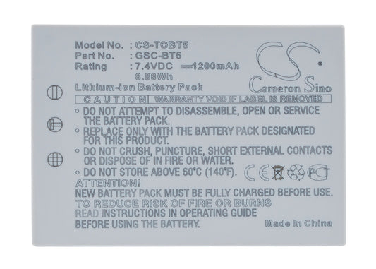 7.4V 1200mAh/8.88Wh Li-ion Camera Battery for Toshiba