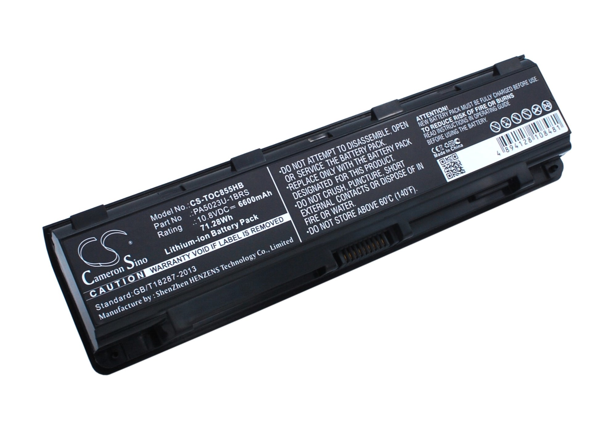 10.8V 6600mAh/71.28Wh Li-ion Notebook/Laptop Battery for Toshiba