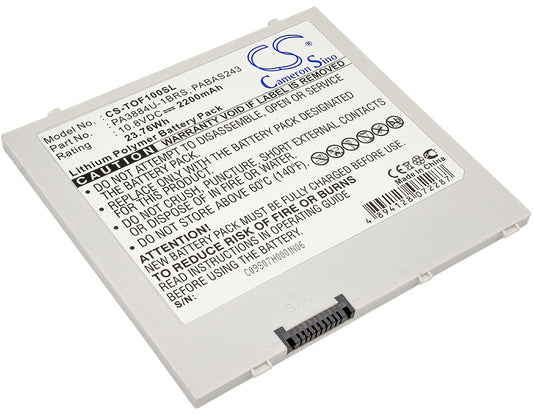10.8V 2200mAh/23.76Wh Li-Polymer Tablet Battery for Toshiba