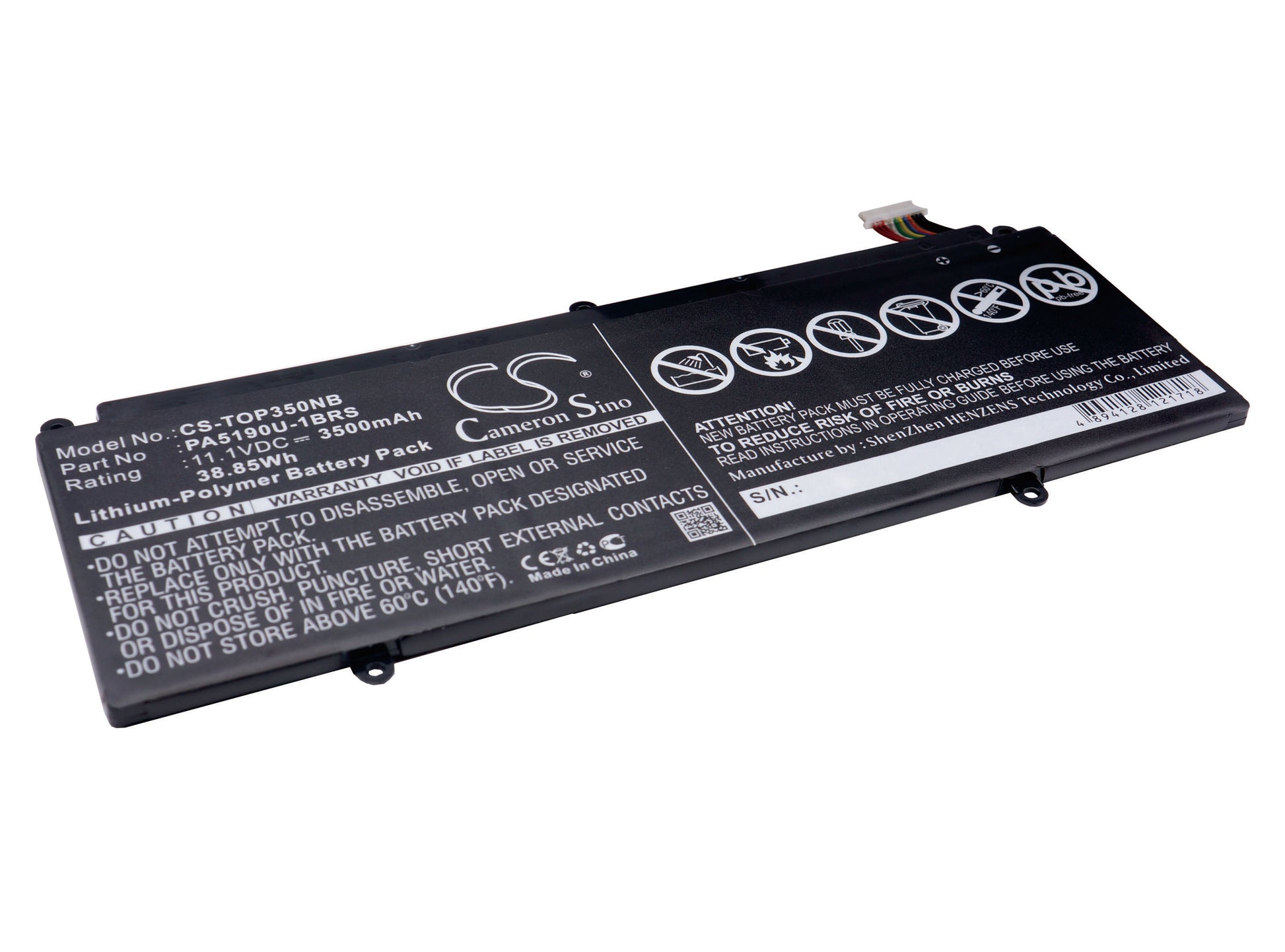 11.1V 3500mAh/38.85Wh Li-Polymer Notebook/Laptop Battery for Toshiba
