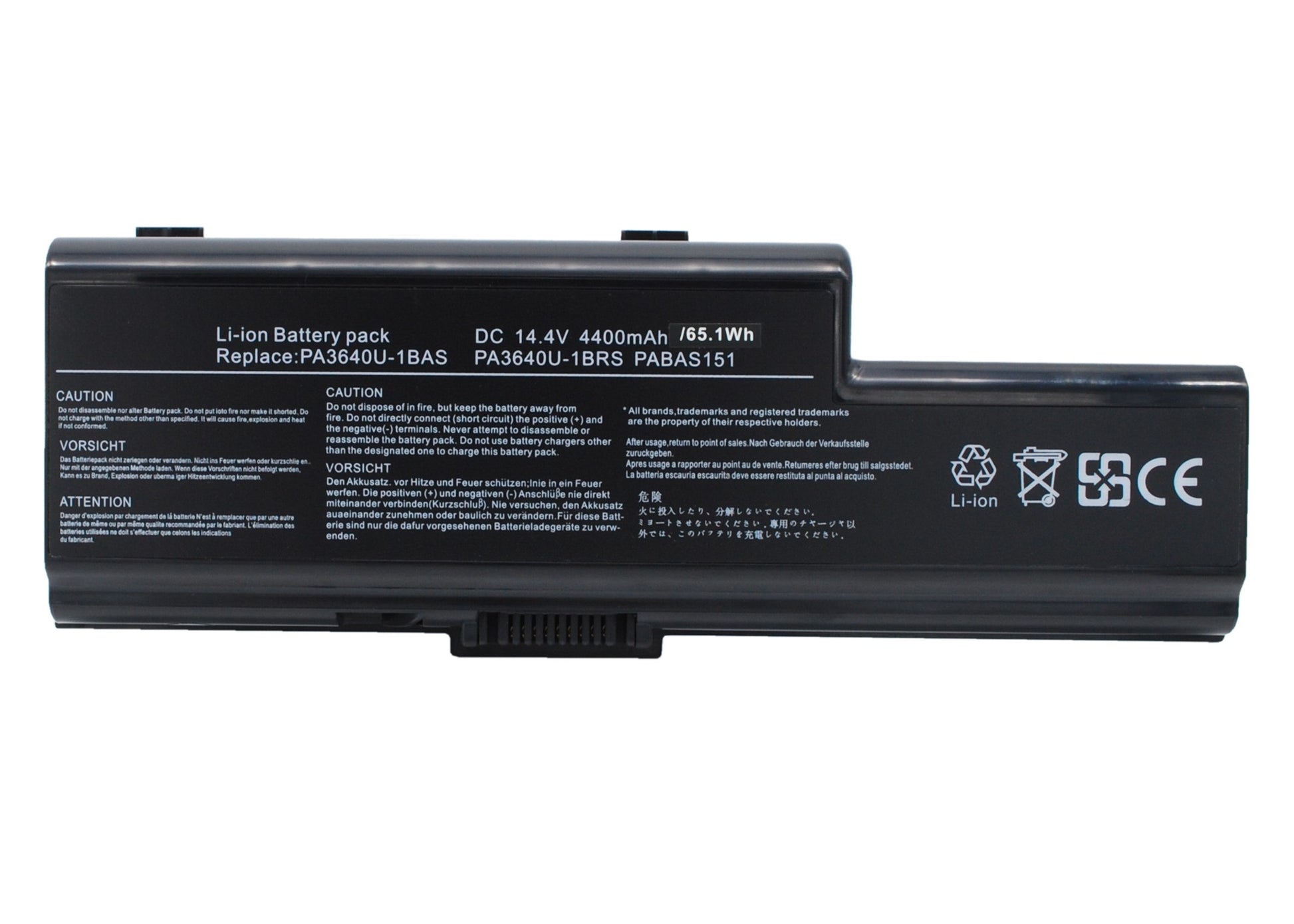 14.4V 4400mAh/63.36Wh Li-ion Notebook/Laptop Battery for Toshiba