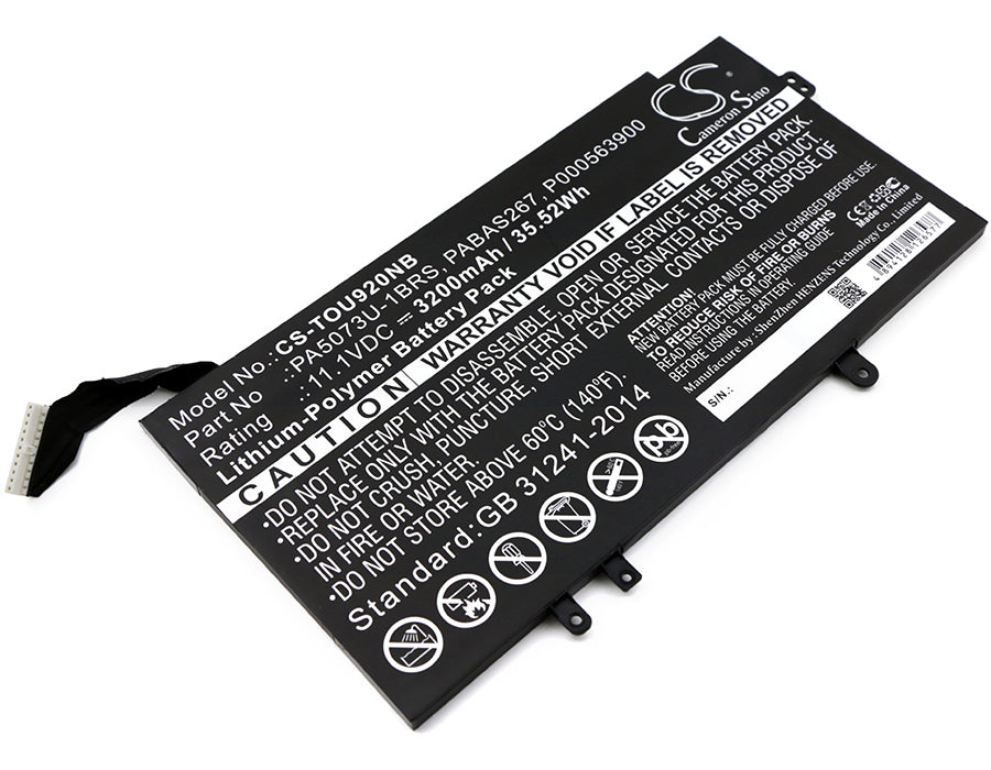 11.1V 3200mAh/35.52Wh Li-Polymer Notebook/Laptop Battery for Toshiba