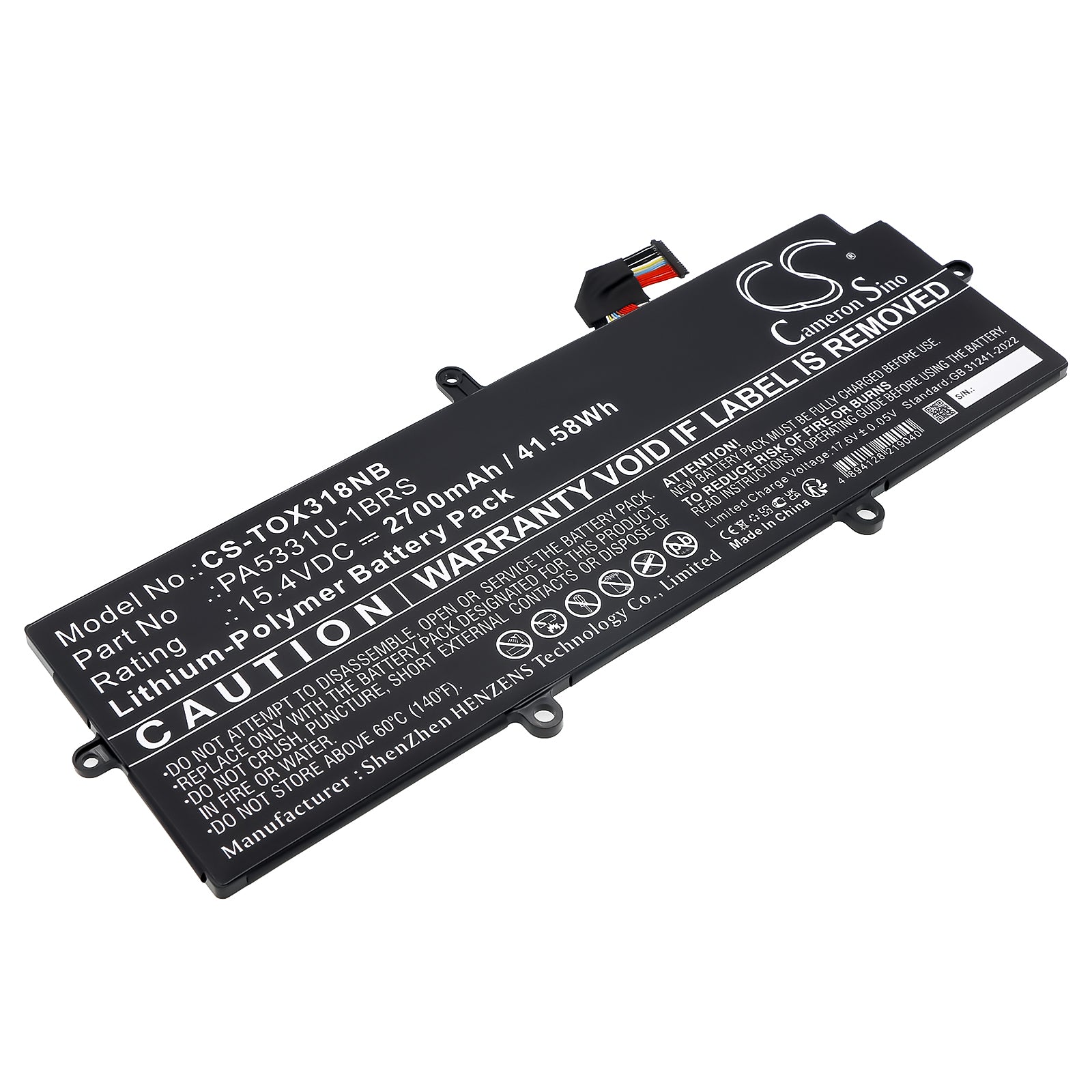 CS-TOX318NB Replacement Battery – Compatible with Dynabook Portege A30, Dynabook Portege A30-E-10K, Dynabook Portege A30-E-10N, Dynabook Portege A30-E-11E, Dynabook Portege A30-E-11T, Dynabook Portege A30-E-11V, Dynabook Portege A30-E-127, Dynabook Portege A30-E-128, Dynabook Portege A30-E-12F, Dynabook Portege A30-E-12X, Dynabook Portege A30-E-12Z, Dynabook Portege A30-E-130, Dynabook Portege A30-E-131, Dynabook Portege A30-E-13V, Dynabook Portege A30-E-140, Dynabook Portege A30-E-143,