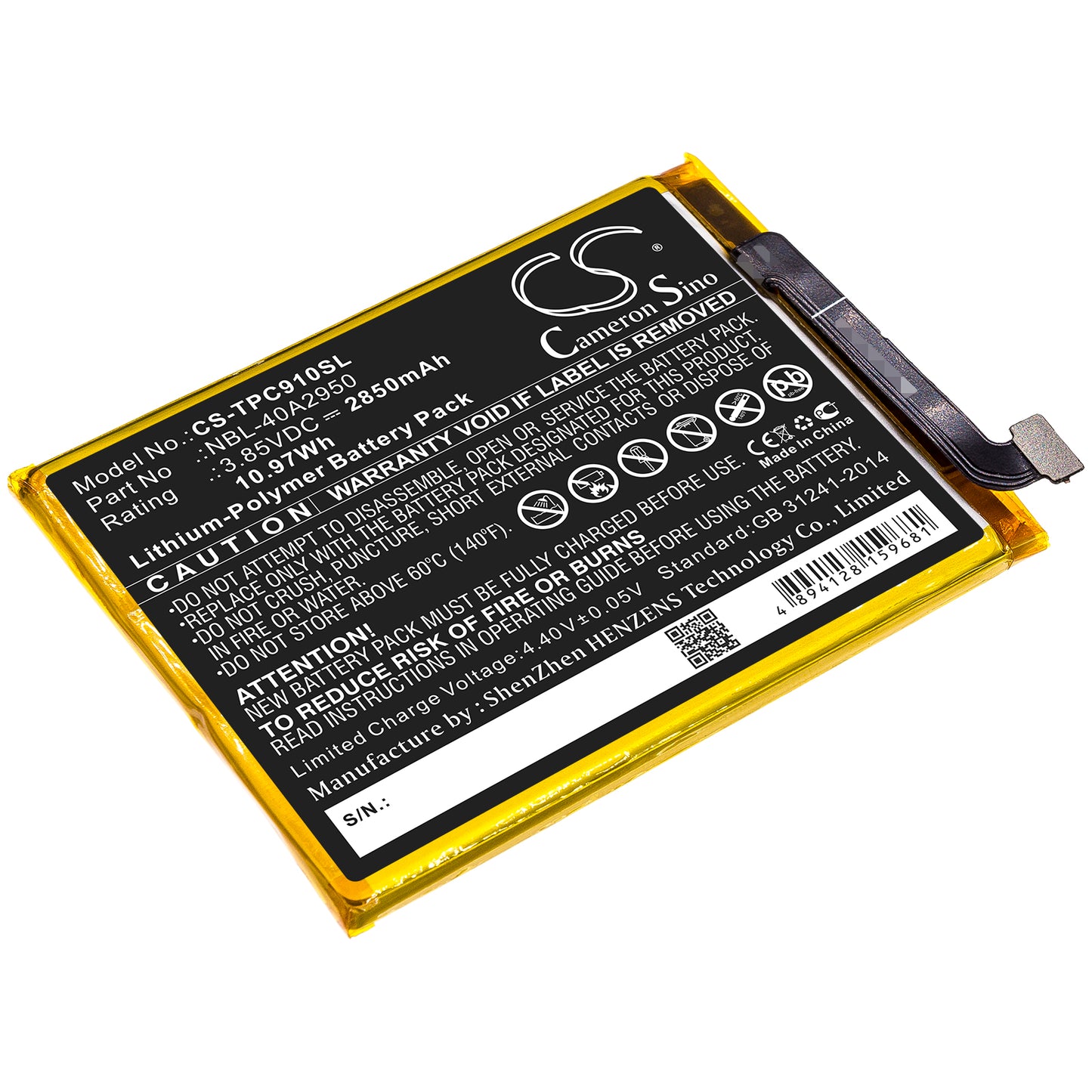 CS-TPC910SL Replacement Battery – Compatible with Neffos C9 Max, TP7062