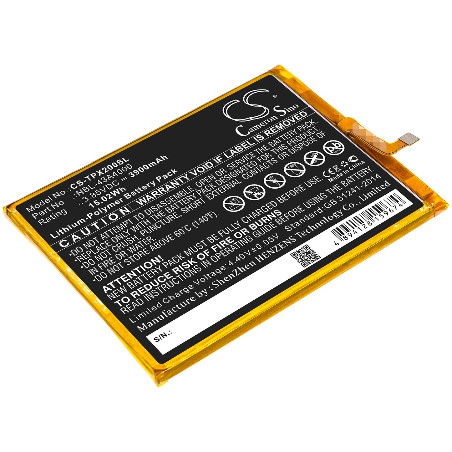 CS-TPX200SL Replacement Battery – Compatible with Neffos X20, Neffos X20 Pro, TP7071, TP9131A