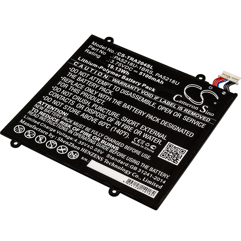 3.75V 5100mAh/19.13Wh Li-Polymer Tablet Battery for Toshiba