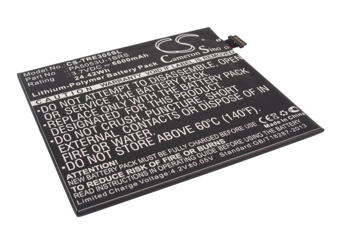 3.7V 6600mAh/24.42Wh Li-Polymer Tablet Battery for Toshiba