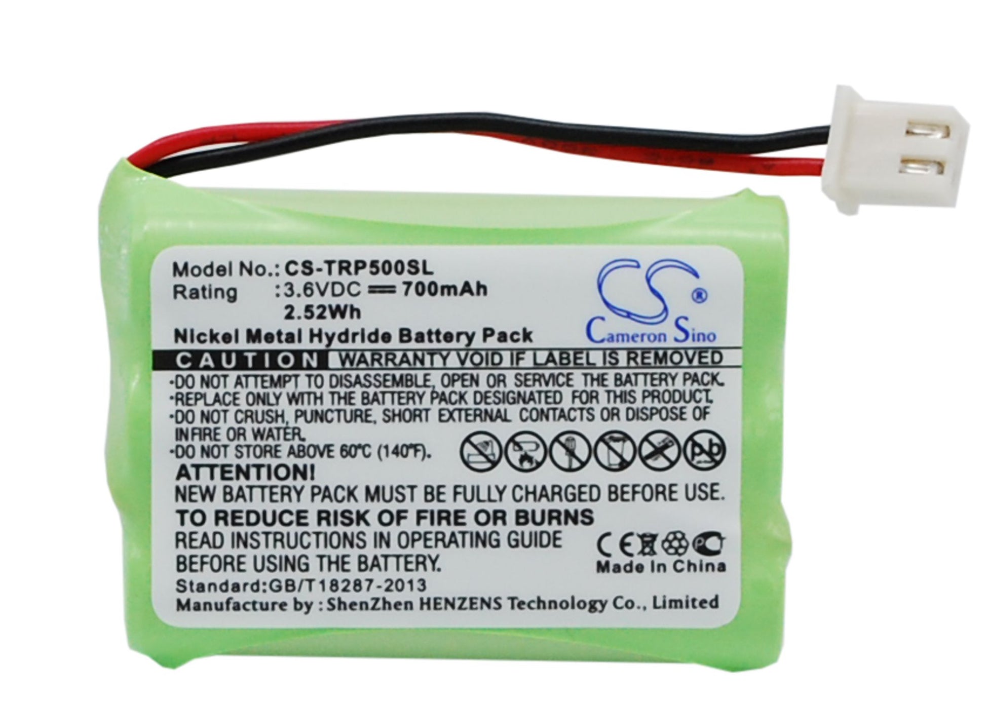 3.6V 700mAh/2.52Wh Ni-MH Dog Collar Battery for Tri-Tronics