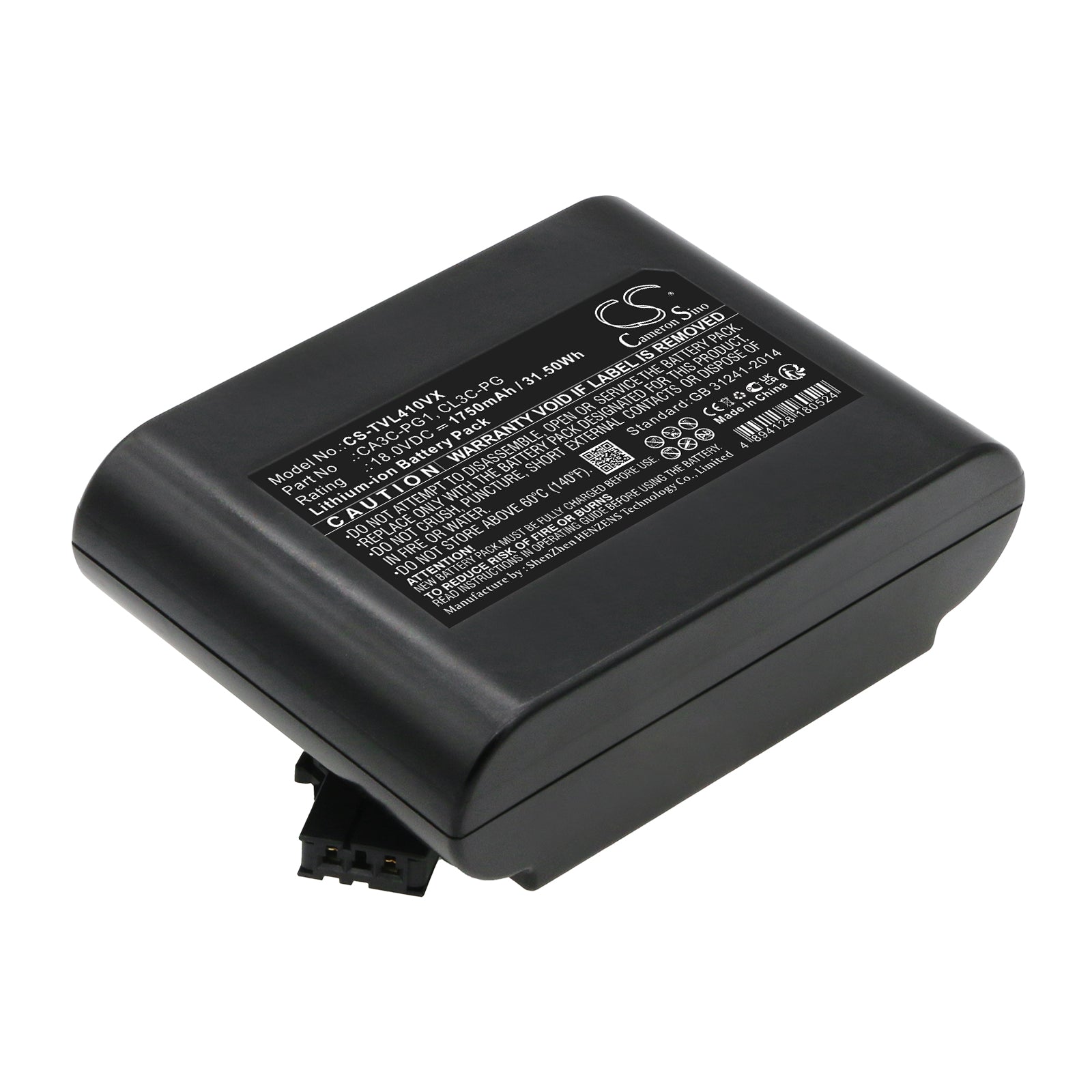CS-TVL410VX Replacement Battery – Compatible with CL410AC, VC-CL1200, VC-CL1300, VC-CL1400, VC-CL200, VC-CLF1, VC-JCL30, VH02T1
