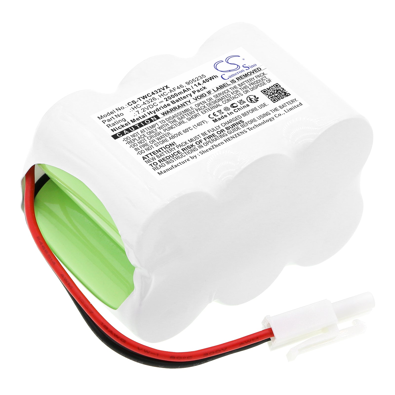 CS-TWC432VX Replacement Battery – Compatible with HC-4324, HC-4326BL, HC-4326DGY, HC-4326P, HC-4328, HC-4329, HC-4359, HC-5235, HC-5237