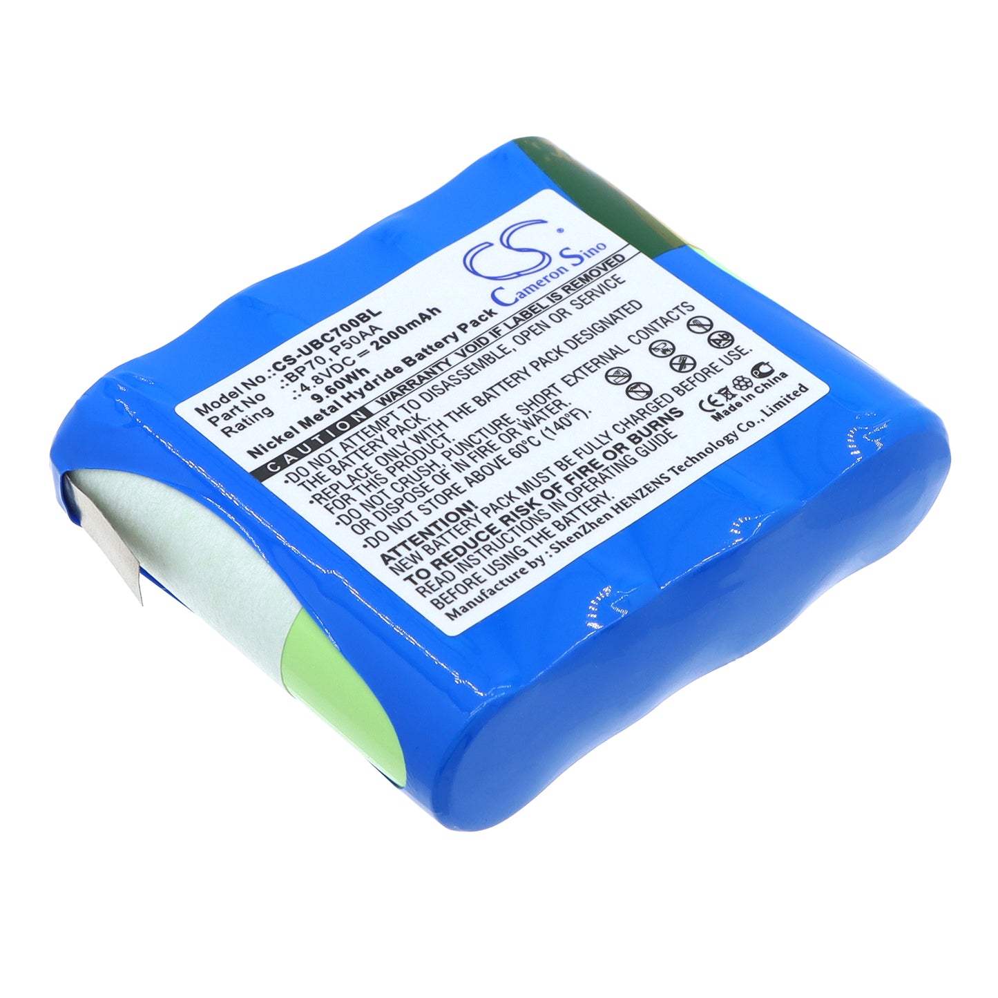 4.8V 2000mAh/9.60Wh Ni-MH Barcode/Scanner Battery for Uniden