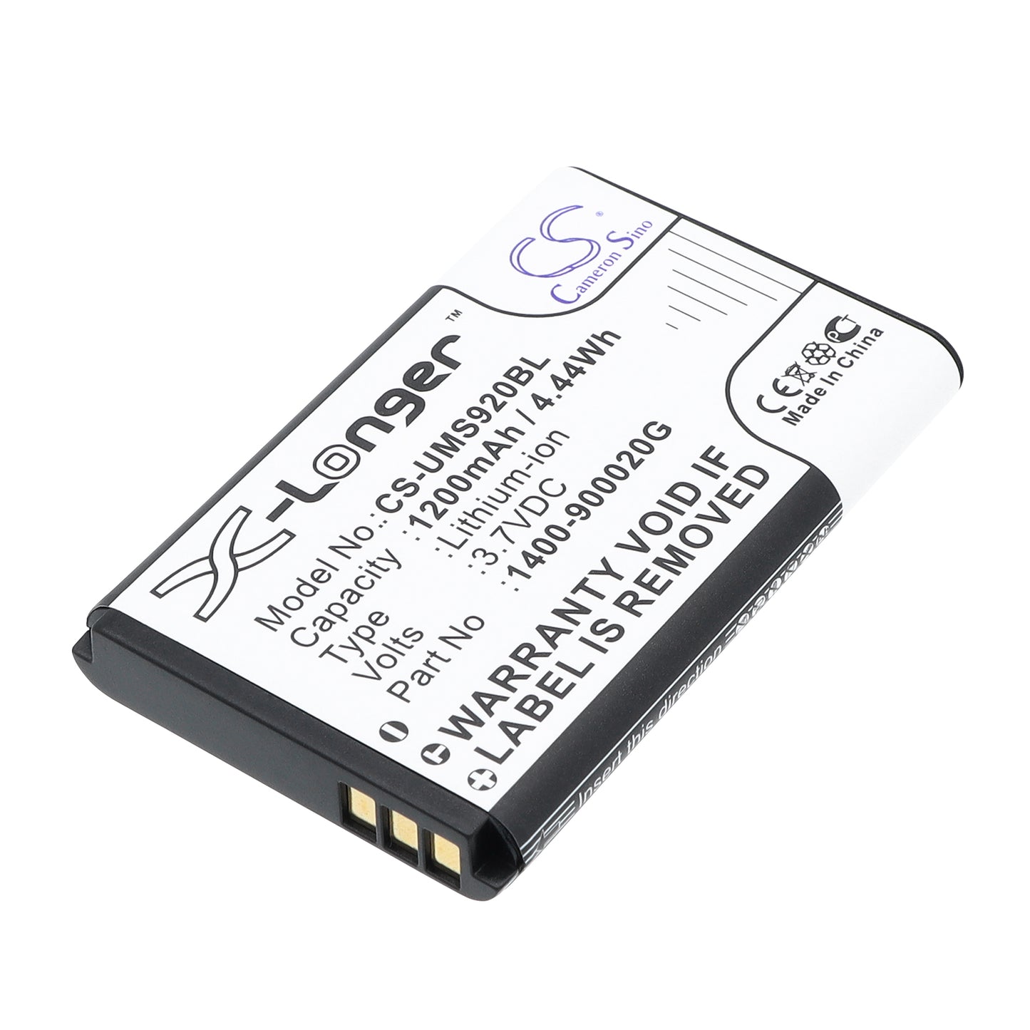 3.7VV 1200mAh/4.44Wh Li-ion Barcode/Scanner Battery for Unitech