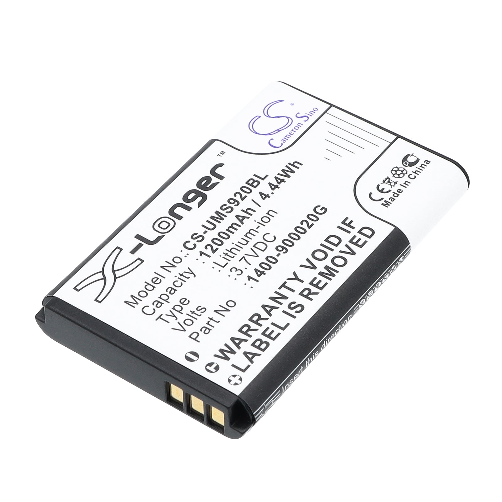 3.7VV 1200mAh/4.44Wh Li-ion Barcode/Scanner Battery for Unitech
