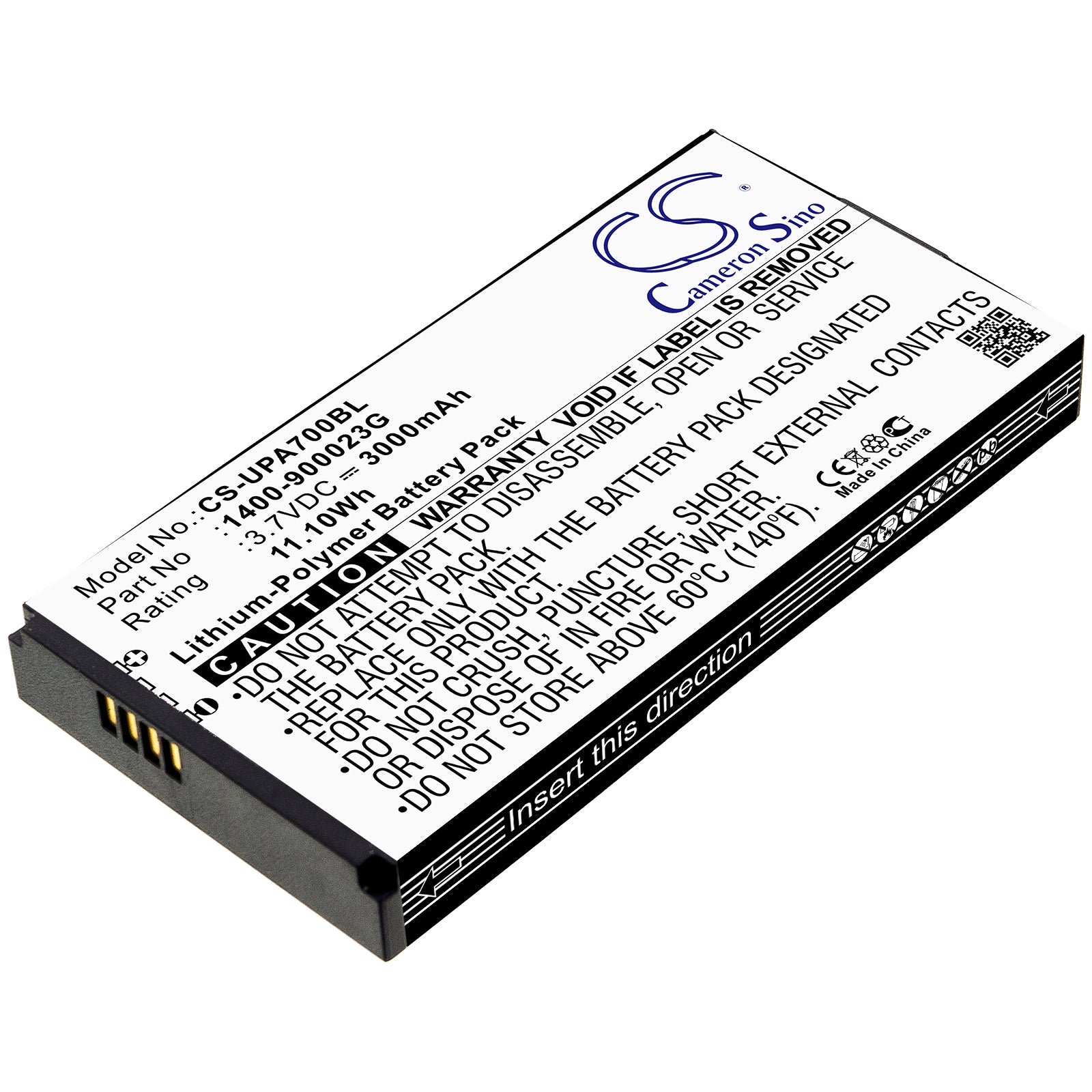 3.7V 3000mAh/11.10Wh Li-Polymer Barcode/Scanner Battery for Unitech